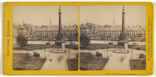George's Square, Glasgow; James Valentine, Scottish, 1815 - 1879, 1870s; Albumen silver print