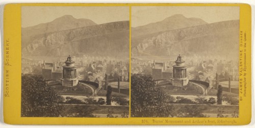 Burns' Mountain and Arthur's Seat, Edinburgh; James Valentine, Scottish, 1815 - 1879, 1870s; Albumen silver print