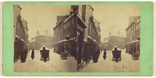 Quebec. Carting snow, after a snow storm; L.P. Vallée, Canadian, 1837 - 1905, active Quebéc, Canada, 1865 - 1875; Albumen