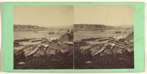 View of Quebec, from the Grand Trunk Depot, Point Levi; L.P. Vallée, Canadian, 1837 - 1905, active Quebéc, Canada, 1865 - 1875