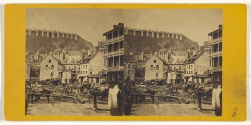 Durham Terrace from Champlain Market; L.P. Vallée, Canadian, 1837 - 1905, active Quebéc, Canada, 1865 - 1875; Albumen silver