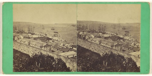 Quebec Harbour, from the Governor's Garden; L.P. Vallée, Canadian, 1837 - 1905, active Quebéc, Canada, 1865 - 1873; Albumen