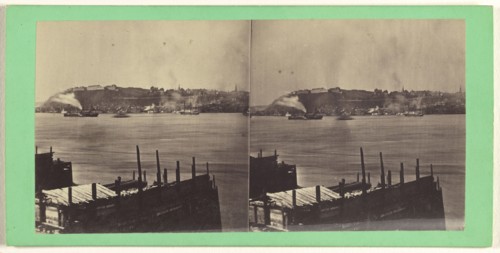 View of Quebec Harbor; L.P. Vallée, Canadian, 1837 - 1905, active Quebéc, Canada, 1865 - 1873; Albumen silver print