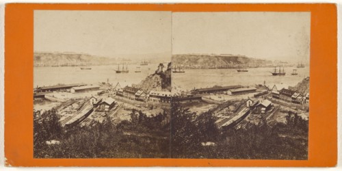 View of Quebec from the Grand Trunk Depot, Levi; L.P. Vallée, Canadian, 1837 - 1905, active Quebéc, Canada, 1865 - 1873
