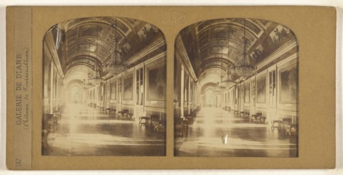 Galerie de Diane, Chateau de Fontainebleau., F. Grau, G.A.F., French, active 1850s - 1860s, 1855 - 1865; Hand-colored Albumen