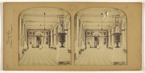 Perystile, Palais de Trianon, F. Grau, G.A.F., French, active 1850s - 1860s, 1855 - 1865; Hand-colored Albumen silver print