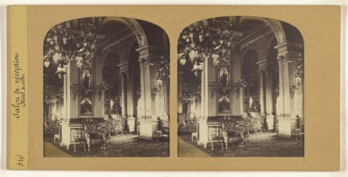 Salon de reception, Hotel de ville, F. Grau, G.A.F., French, active 1850s - 1860s, 1855 - 1865; Hand-colored Albumen silver