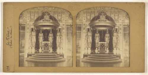Le Trone, Palais du Senat, F. Grau, G.A.F., French, active 1850s - 1860s, 1855 - 1865; Hand-colored Albumen silver print