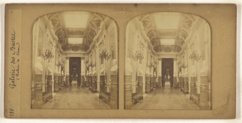 Galerie des Bustes, Palais du Senat, F. Grau, G.A.F., French, active 1850s - 1860s, 1855 - 1865; Hand-colored Albumen silver