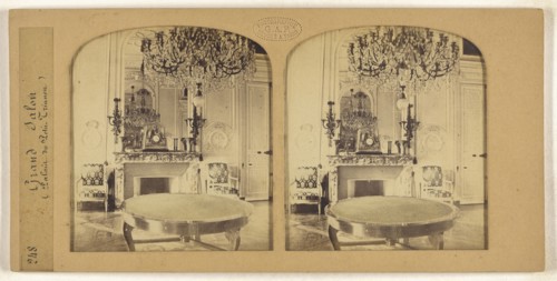 Grand Salon, Palais du Petit Trianon, F. Grau, G.A.F., French, active 1850s - 1860s, 1855 - 1865; Hand-colored Albumen silver