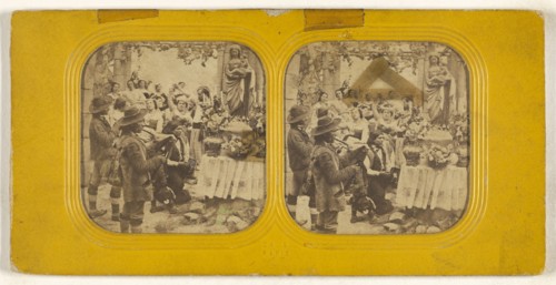 Salon scene; Charles Gaudin, Ch. G., French, active 1860s, 1860s; Hand-colored Albumen silver print