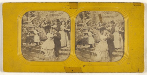 Salon scene; Charles Gaudin, Ch. G., French, active 1860s, 1860s; Hand-colored Albumen silver print