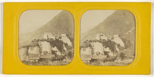 View in Switzerland; Charles Gaudin, Ch. G., French, active 1860s, 1860s; Hand-colored Albumen silver print