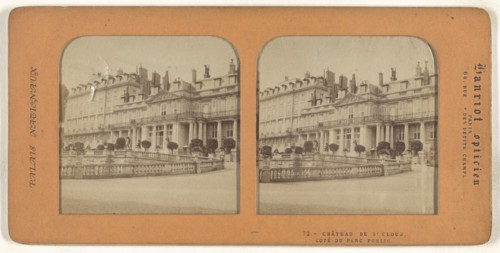 Chateau de St. Cloud, Cote du Parc Public; A. Hanriot, French, active 1880s, 1860s; Hand-colored Albumen silver print
