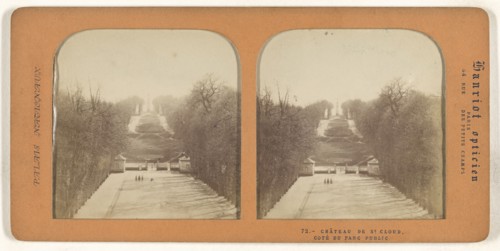Le Chateau de St. Cloud, Cote du Parc Public; A. Hanriot, French, active 1880s, 1860s; Hand-colored Albumen silver print