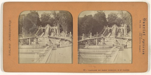 Cascade du Parc Public, a St. Cloud; A. Hanriot, French, active 1880s, 1860s; Hand-colored Albumen silver print