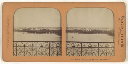 Vue de Paris, Prise du Salon de Famille, Chateau de St. Cloud, A. Hanriot, French, active 1880s, 1860s; Hand-colored Albumen