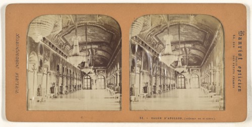 Salon d'Apollon, Chateau de St. Cloud, A. Hanriot, French, active 1880s, 1860s; Hand-colored Albumen silver print