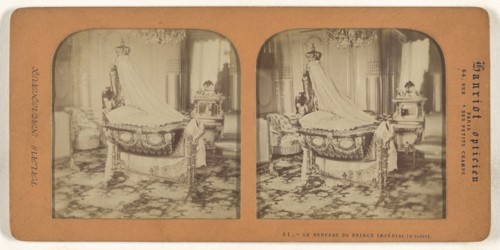 Le Berceau du Prince Imperial, St. Cloud, A. Hanriot, French, active 1880s, 1860s; Hand-colored Albumen silver print