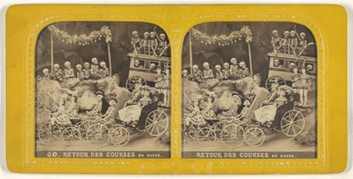 Retour des Courses en Enfer; Adolphe Block, French, 1829 - about 1900, 1860s; Hand-colored Albumen silver print