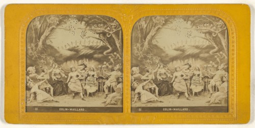 Blindman's Bluff., Colin - Maillard., Adolphe Block, French, 1829 - about 1900, 1860s; Hand-colored Albumen silver print