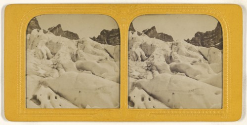 Glacier superieur a Grindelwals, Suisse, Switzerland; Adolphe Block, French, 1829 - about 1900, 1865; Hand-colored Albumen