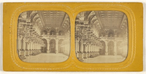Galerie du Salon des Fetes. Hotel de Ville; E. Lamy, French, active 1860s - 1870s, 1860s; Hand-colored Albumen silver print