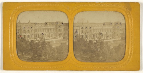 Ruines des Tuileries, Paris; E. Lamy, French, active 1860s - 1870s, 1860s; Hand-colored Albumen silver print