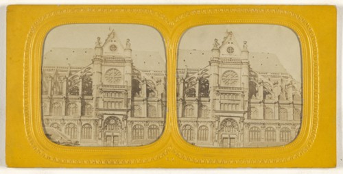 Egl. St. Eustache; E. Lamy, French, active 1860s - 1870s, about 1868; Hand-colored Albumen silver print