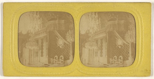 Salle du Trone aux Tuileries, Paris; E. Lamy, French, active 1860s - 1870s, about 1868; Hand-colored Albumen silver print