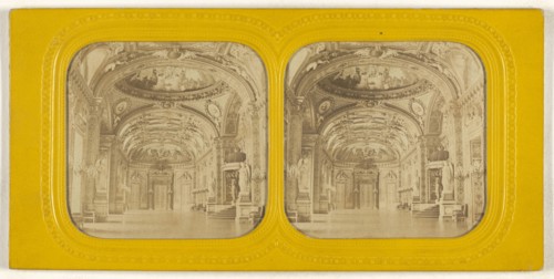 Salle du Trone, Senat; J. Lévy, French, active Paris, France 1850s - 1880s, 1855 - 1865; Hand-colored Albumen silver print
