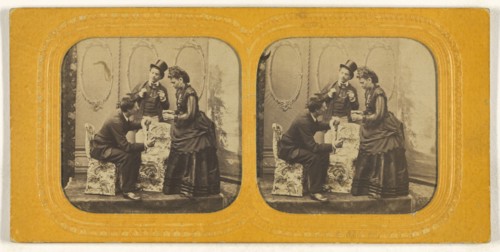 Scene of an  play; J. Lévy, French, active Paris, France 1850s - 1880s, 1855 - 1865; Hand-colored Albumen silver print
