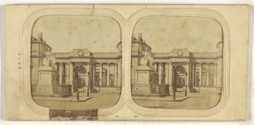 Legal building, Paris, France; Attributed to Alphonse Giroux & Cie; about 1860; Hand-colored Albumen silver print
