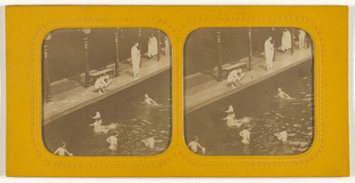 Public bath; about 1860; Hand-colored Albumen silver print