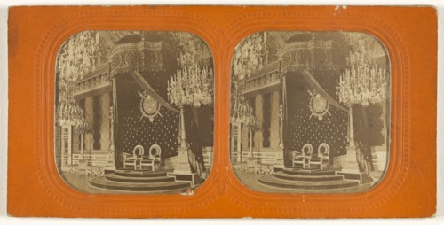 Salle du trone, Tuileries; French; about 1865; Hand-colored Albumen silver print