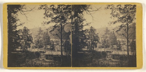 Mouth of Bull Run Looking Out; Wager, American, active Pennsylvania 1860s, about 1865; Albumen silver print