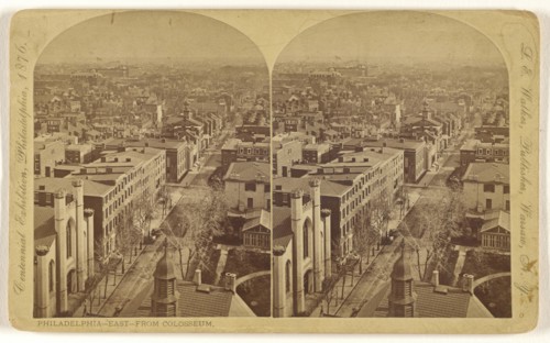 Philadelphia - East - From Colosseum; L. E. Walker, American, 1826 - 1916, active Warsaw, New York, about 1870; Albumen silver