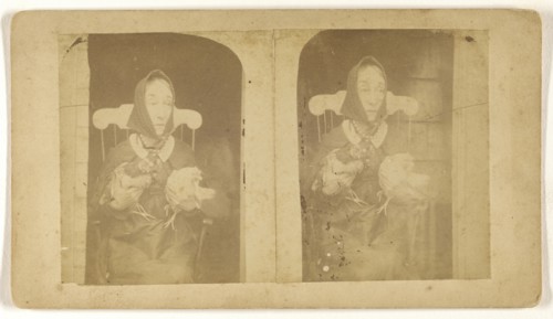 Nancy Luce the hen woman; James W. Warren, American, active 1860s, about 1865; Albumen silver print