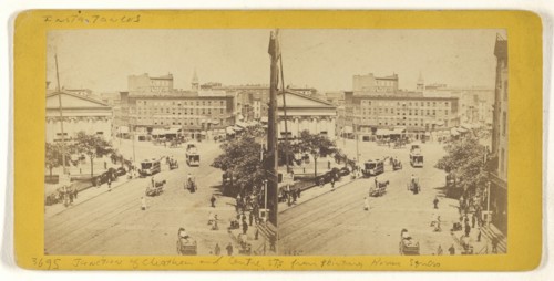 Junction of Chatham and Centre Sts. from Printing House Square, New York City; Attributed to Peter F. Weil, American, active New