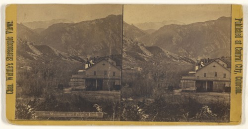 Manitou and Pike's Peak; Charles Weitfle, American, 1836 - after 1884, about 1880; Albumen silver print