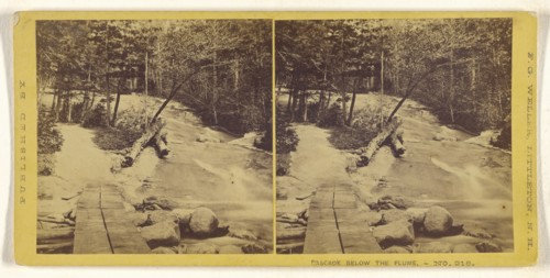 Cascade Below The Flume; Franklin G. Weller, American, 1833 - 1877, about 1875; Albumen silver print