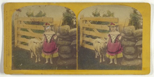 Little Bo Peep; Franklin G. Weller, American, 1833 - 1877, 1871; Hand-colored Albumen silver print