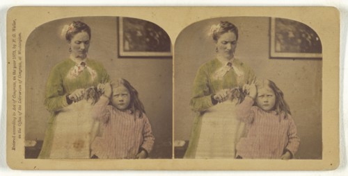 Don't Pull So; Franklin G. Weller, American, 1833 - 1877, 1873; Hand-colored Albumen silver print