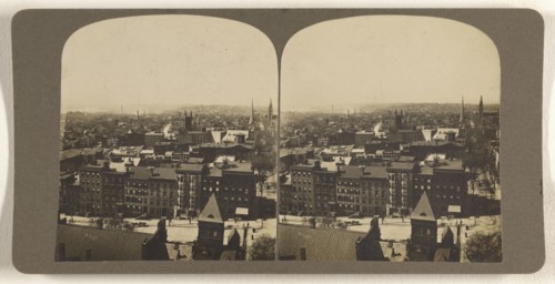 View from City Hall tower looking South. State St. in the foreground. Albany N.Y; Julius M. Wendt, American, active 1900s