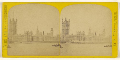 Houses of Parliament, From Lambeth; Frederick York, British, 1823 - 1903, 1865 - 1875; Albumen silver print