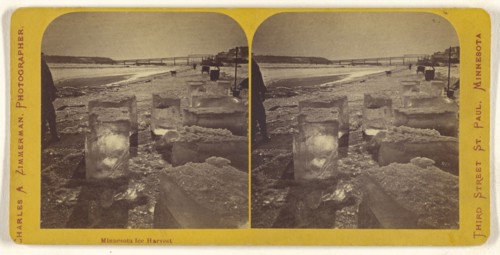 Minnesota Ice Harvest; Charles A. Zimmerman, American, born France, 1844 - 1909, 1870 - 1880; Albumen silver print