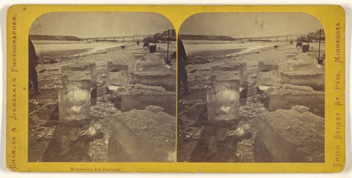 Minnesota Ice Harvest; Charles A. Zimmerman, American, born France, 1844 - 1909, 1870 - 1880; Albumen silver print