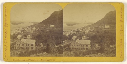 Reeds Landing and Wabashaw, on Mississippi River; Charles A. Zimmerman, American, born France, 1844 - 1909, 1870 - 1880