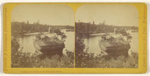 View in the Dalles of the Wisconsin River; Charles A. Zimmerman, American, born France, 1844 - 1909, 1870 - 1880; Albumen
