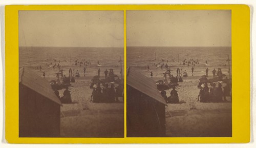 Beach scene; about 1865; Albumen silver print